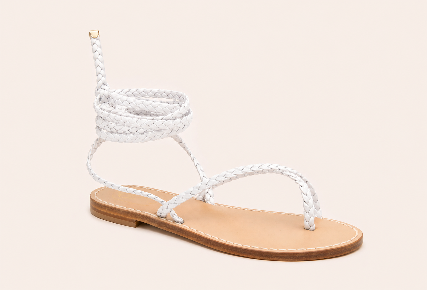 Gaia - Braided Leather Capri Sandals