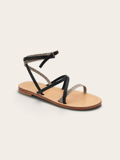 Alba – Ankle-Strap Leather Capri Sandals