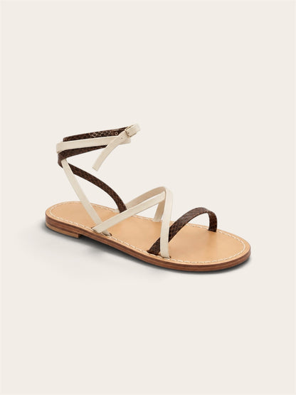 Alba – Ankle-Strap Leather Capri Sandals