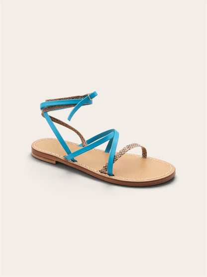 Alba – Ankle-Strap Leather Capri Sandals