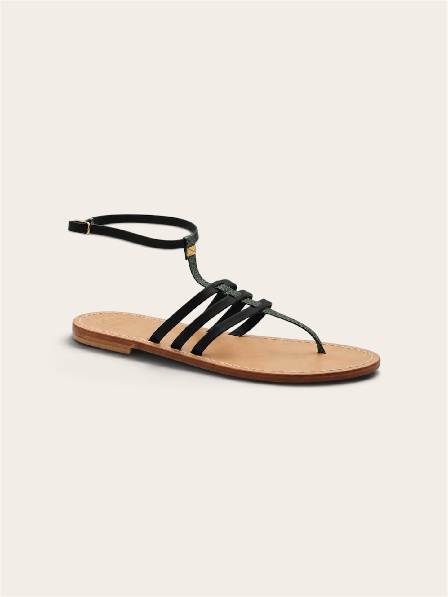 Nerea – Multi-Strap Leather Capri Sandals