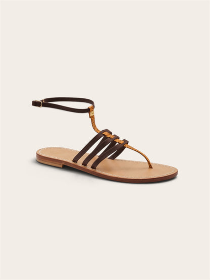 Nerea – Multi-Strap Leather Capri Sandals