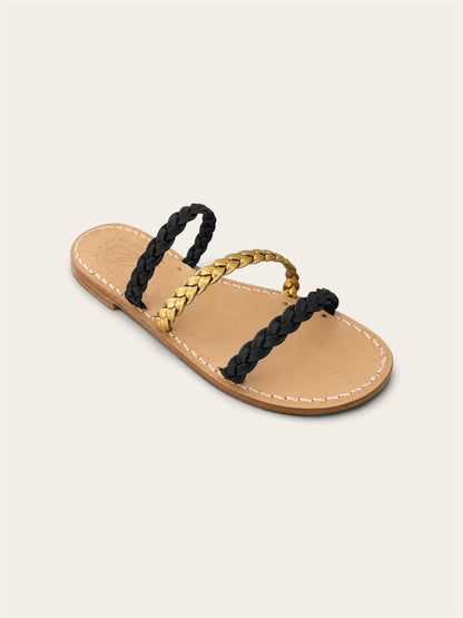 Baia braided leather Capri sandals handmade in Italy by A•MANO Capri