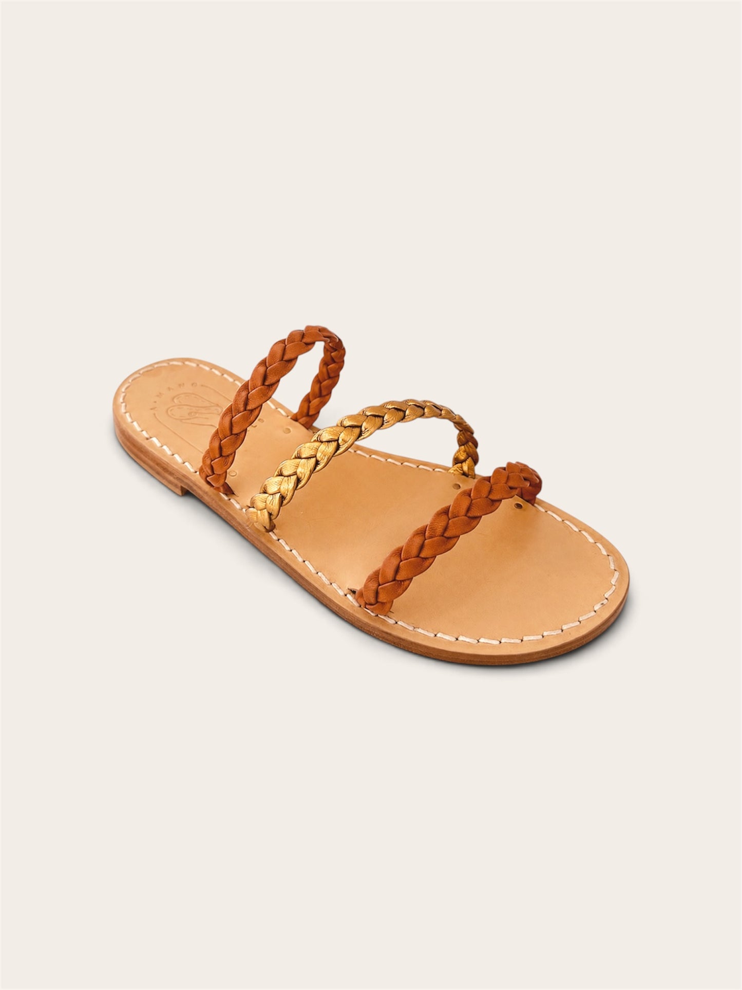 Baia braided leather Capri sandals handmade in Italy by A•MANO Capri
