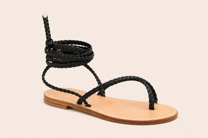 Gaia - Braided Leather Capri Sandals