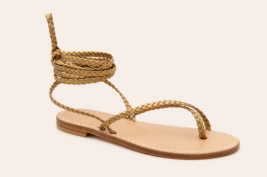 Gaia - Braided Leather Capri Sandals