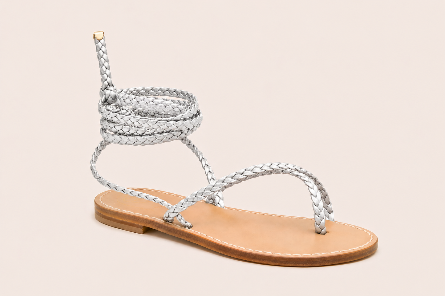 Gaia - Braided Leather Capri Sandals