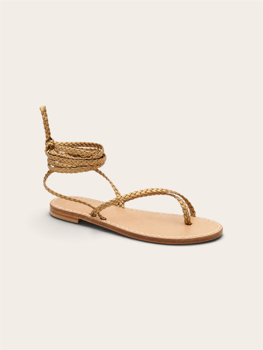 Bronze Gaia leather Capri sandals handmade by A•MANO Capri